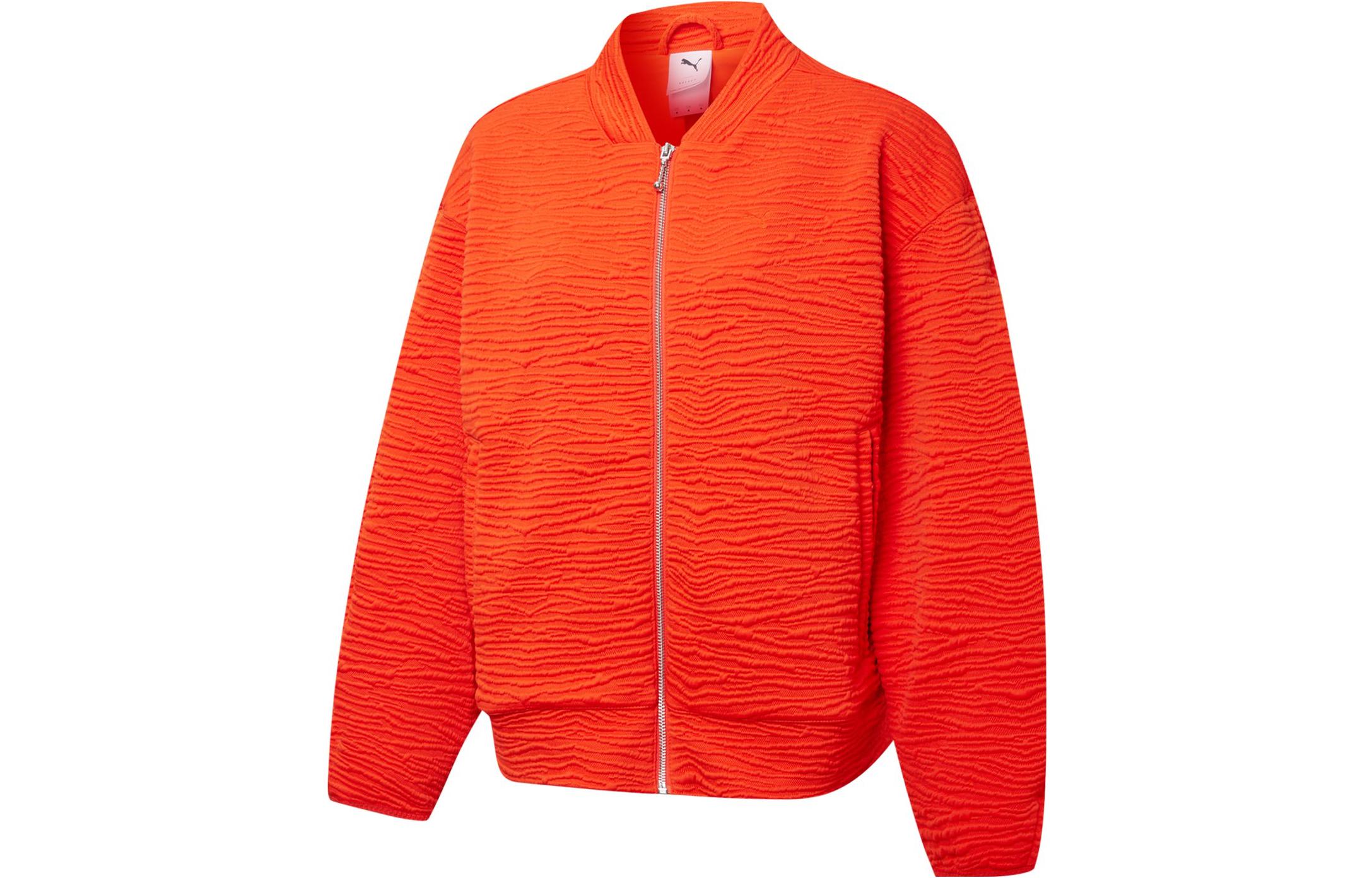 PUMA Jackets Women s Orange Red Baseball Collar Moderate 533472-95 L