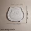 Cats Shaped Tray Mold Silicone 15.9x13.3x2.2cm White Flexible for Crafting Enthusiasts Jewelry Storage Plate Mould