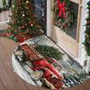 1Pcs Christmas Truck Tree Semi Circle Welcome Doormat Non-Slip for Outdoor Patio Porch Kitchen Bathroom Entryway Floor Mat