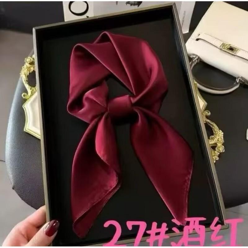 Foulard Quadrato 70cm in Raso Imitazione Seta Tinta Unita Donna Elegante Semplice Versatile per Collo Fascia Decorativa