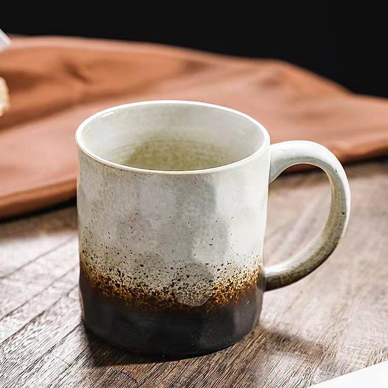 Handmade Cutting Cup Retro Mug Daily Large Capacity Water Cup Coarse Pottery Coffee Cup Home Office Cup