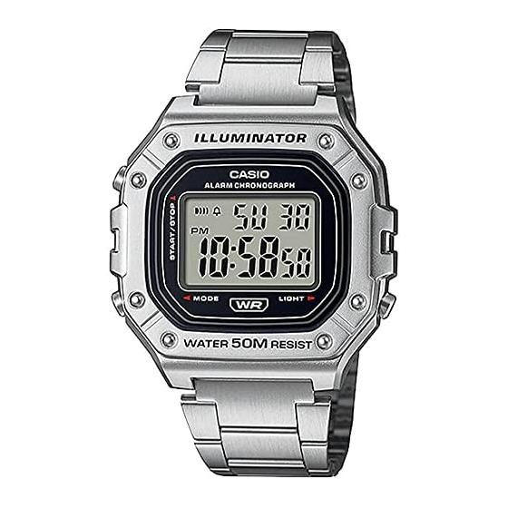 [Casio] CASIO Standard Digital Watch W-218HD-1AV Men s Cheap Casio Chipkashi Metal Band Silver Overseas Model [Parallel Import]