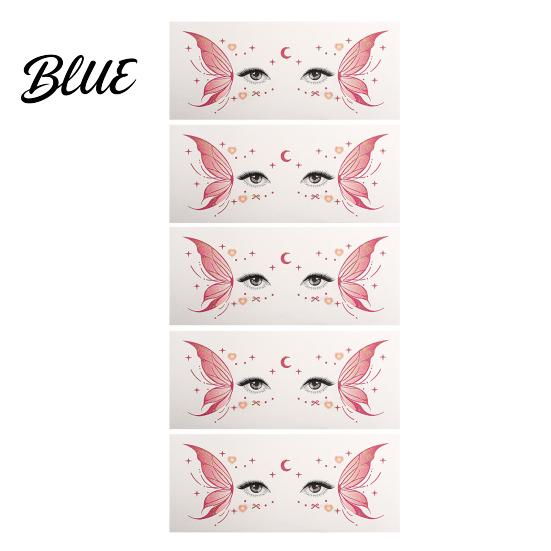 Easy Butterfly Makeup Decals 5 Sheets Glitter Eye Stickers Temporary Face Tattoos