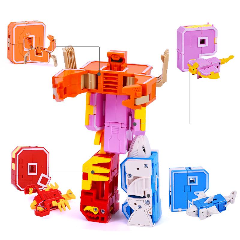 Power Rangers Alphabet & Number Transforming Robot Building Blocks Toy Set for Kids