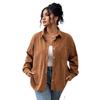 Solid-color Lapel Casual Jacket for Women's Autumn and Winter Shirts