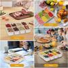 Snack Box Container, 8-compartment Divider Tray with Lid and Handle for Food, Snacks, Nuts, Fruit, Picnics, Travel - H-006-8