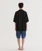 COVERNAT Crochet Half Knit Shirt Black