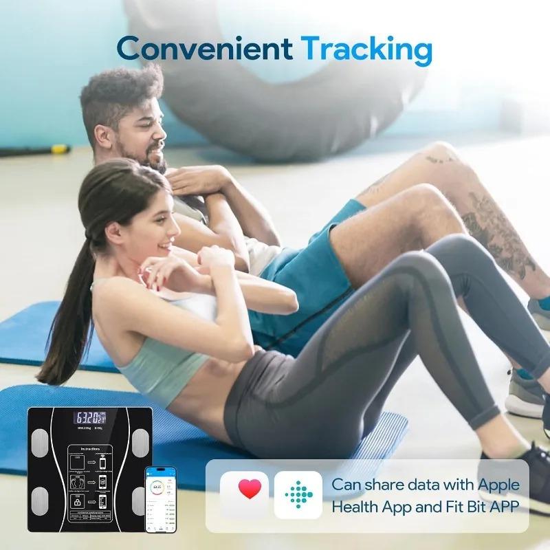Body Fat Scale Smart Wireless Digital Bathroom Weight Scale Body Composition Analyzer With Smartphone App Bluetooth-Compatible