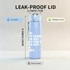 1PC Minimal Light Tone Text Slogan Print 750ml Color Plastic Sports Water Bottle Leakproof Flip Straw Lid Suitable for Sports Office Home Use