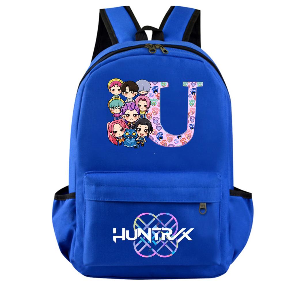 Mochila Estampada Caçadores de Demônios Kpop com 26 Letras Inglesas para Adolescente Estudante Menina Menino Mochila Escolar Bolsa de Livros Mulheres Grande Capacidade Bolsa de Viagem Presente para Criança Rucksak