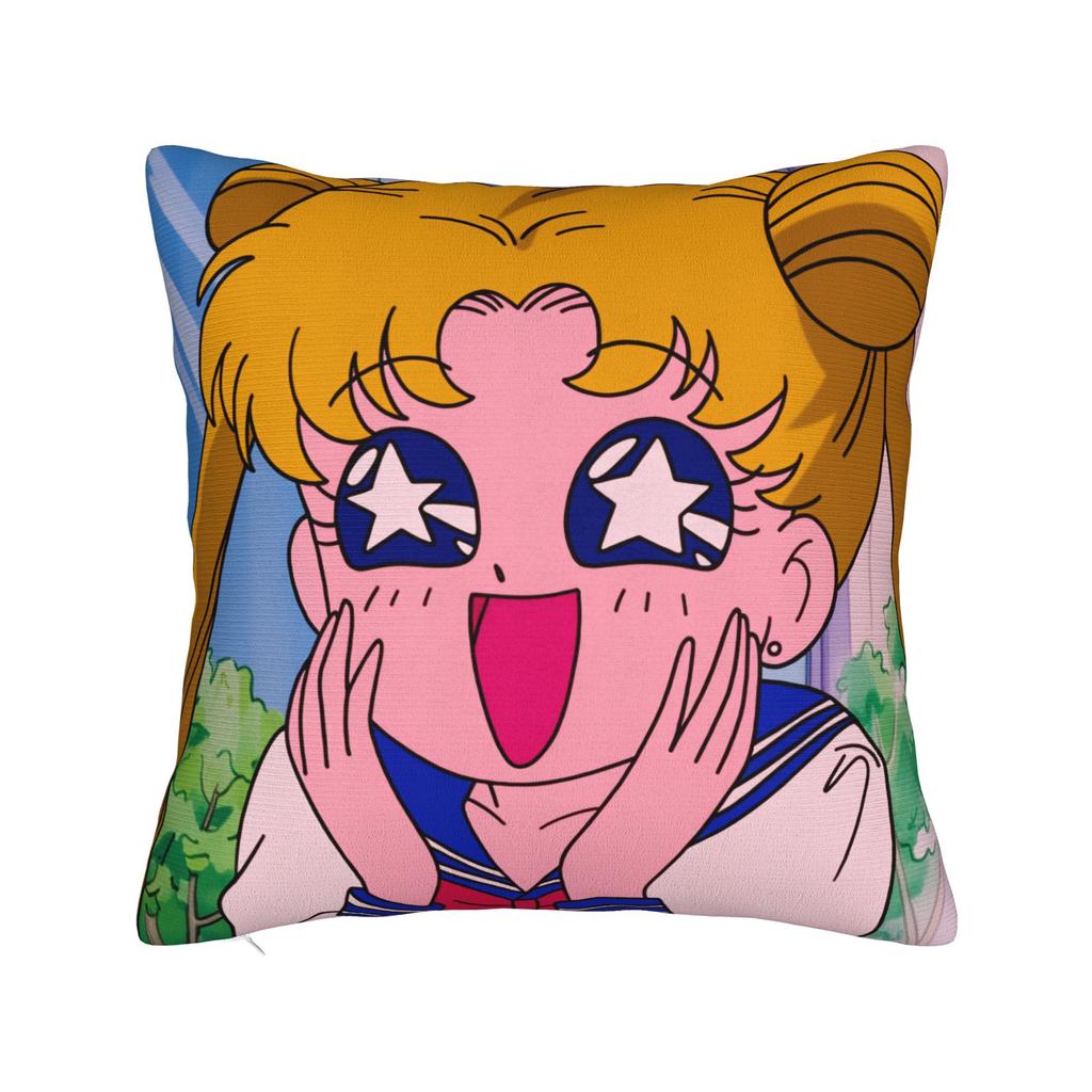 Sailor Moon Kawaii Meme Pillow Case Soft Pillow Cover Vintage Pillowcases For Sofa Home Decoration