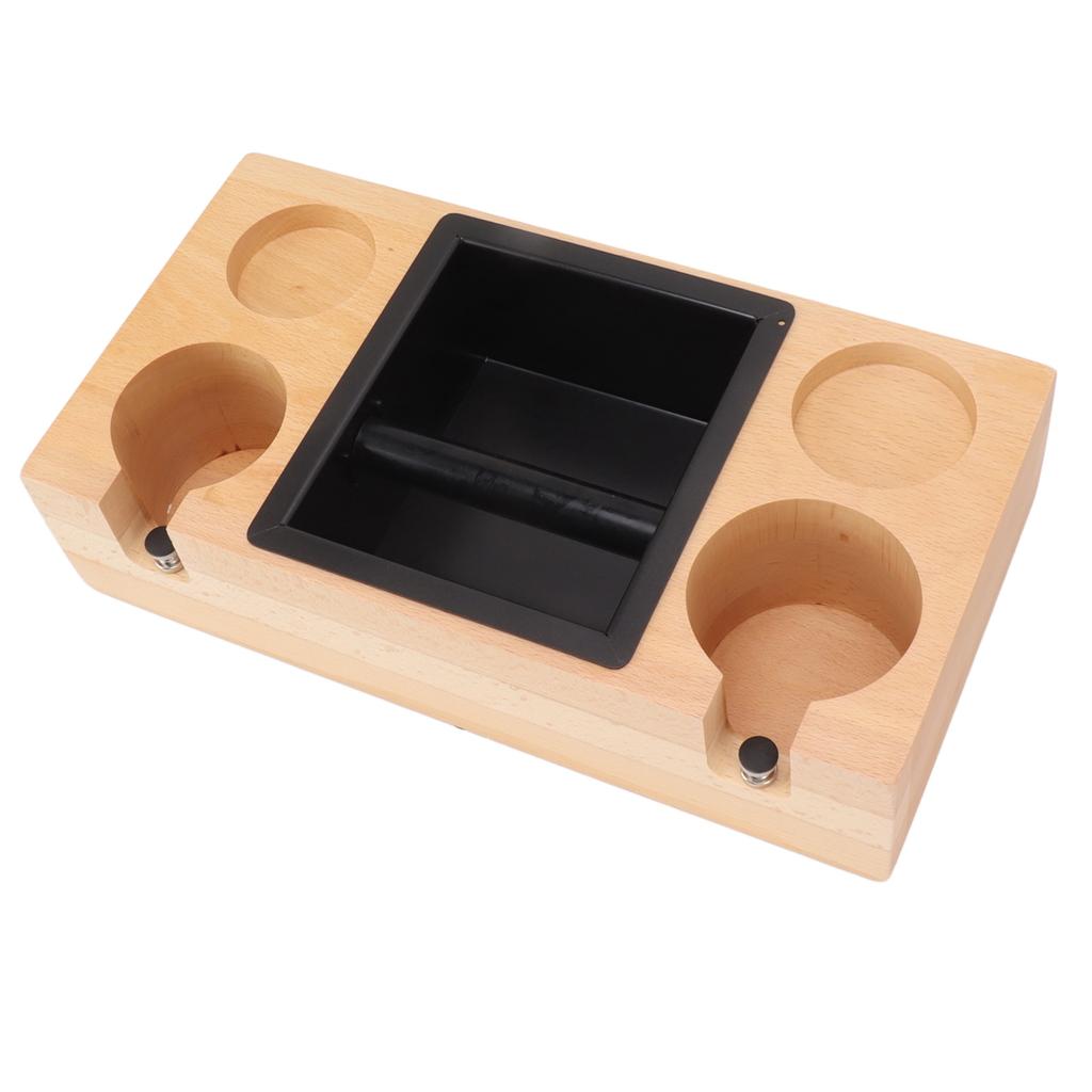 Coffee Tamping Stand Solid Color Beech Wood One Piece Coffee Tamper Holder Station for Home Milk