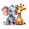 QT2174#15cm Autocolant Drăguț Elefant și Girafă pentru Mașină, Potrivit pentru Laptop, Mașină, Camionetă, Furgonetă, SUV, Motocicletă, Bara de protecție, Geam