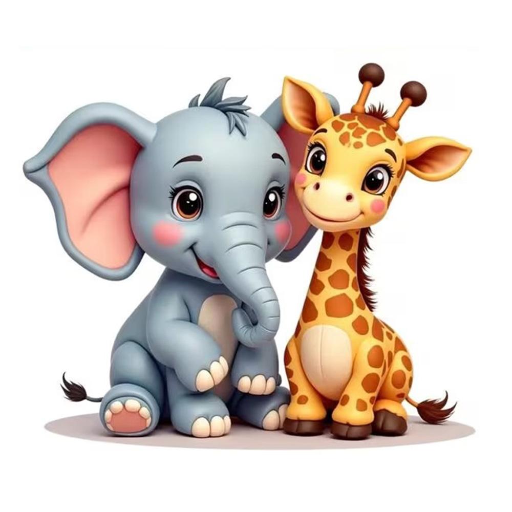 

QT2174#15cm Cute Elephant & Giraffe Car Sticker, Suitable for Laptop, Car, Truck, Van, SUV, Motorcycle, Bumper, Window 15cm-longest side