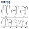 FishKing Double Fishing Hooks Barbed Carp Fishhook for Soft Worm Lure High Carbon Steel Fly Fishing Hook Accessories
