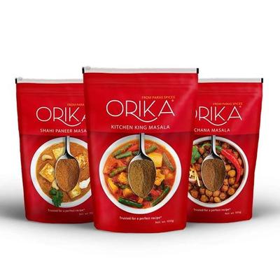 Orika Shahi Paneer Masala, Chana Masala & Kitchen King Masala (Combo of 3, 100 G Each)