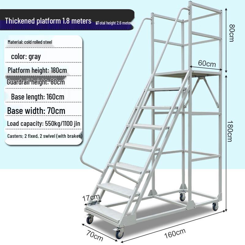Warehouse Stocking Ladder Cart