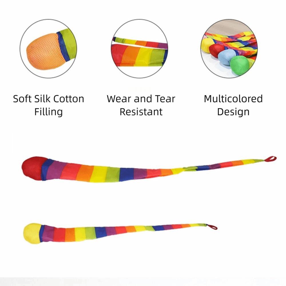 2Pcs Rainbow Tail Soft Tail Meteor Ball Safe Catch Kindergarten Hand Throwing Ball Physical Fitness