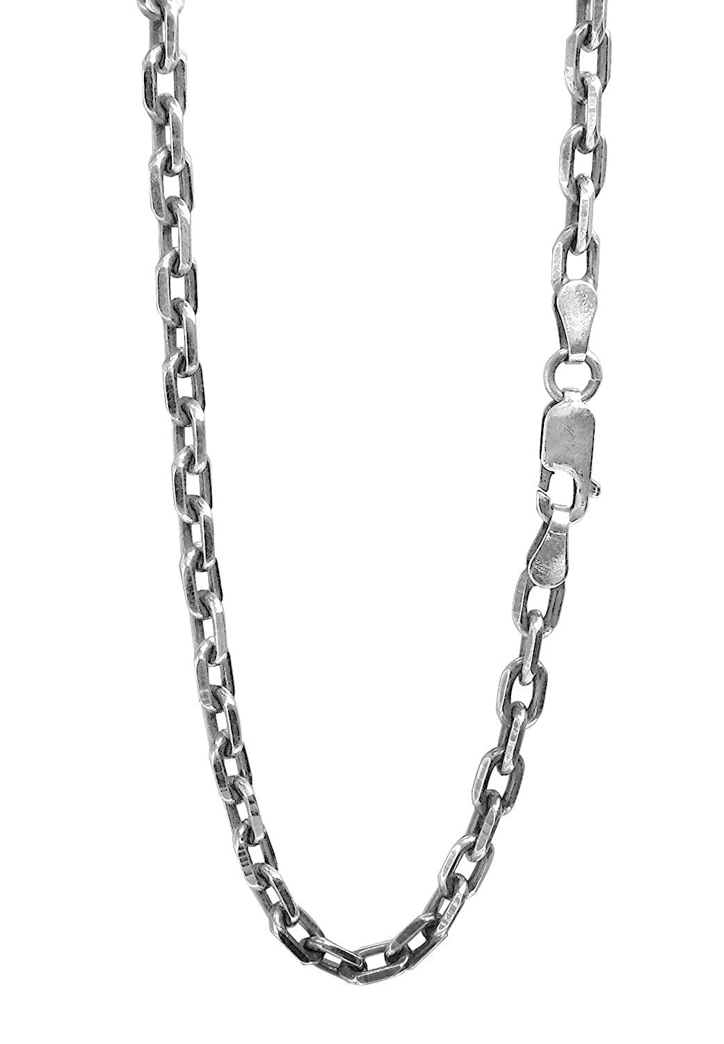 

Gin no Smoked Azuki Length Width Silver Necklace Necklace Chain only [Shinjuku Kura] Chain, 4-sided cut, 40-60cm (50cm), approx. 4.1mm, Thin, 925,