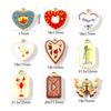 2 PCs Brass Charms Heart Rectangle Double-Sided Flower Lobster Printed 18K Gold Plated Pendants DIY Necklace Jewelry Findings