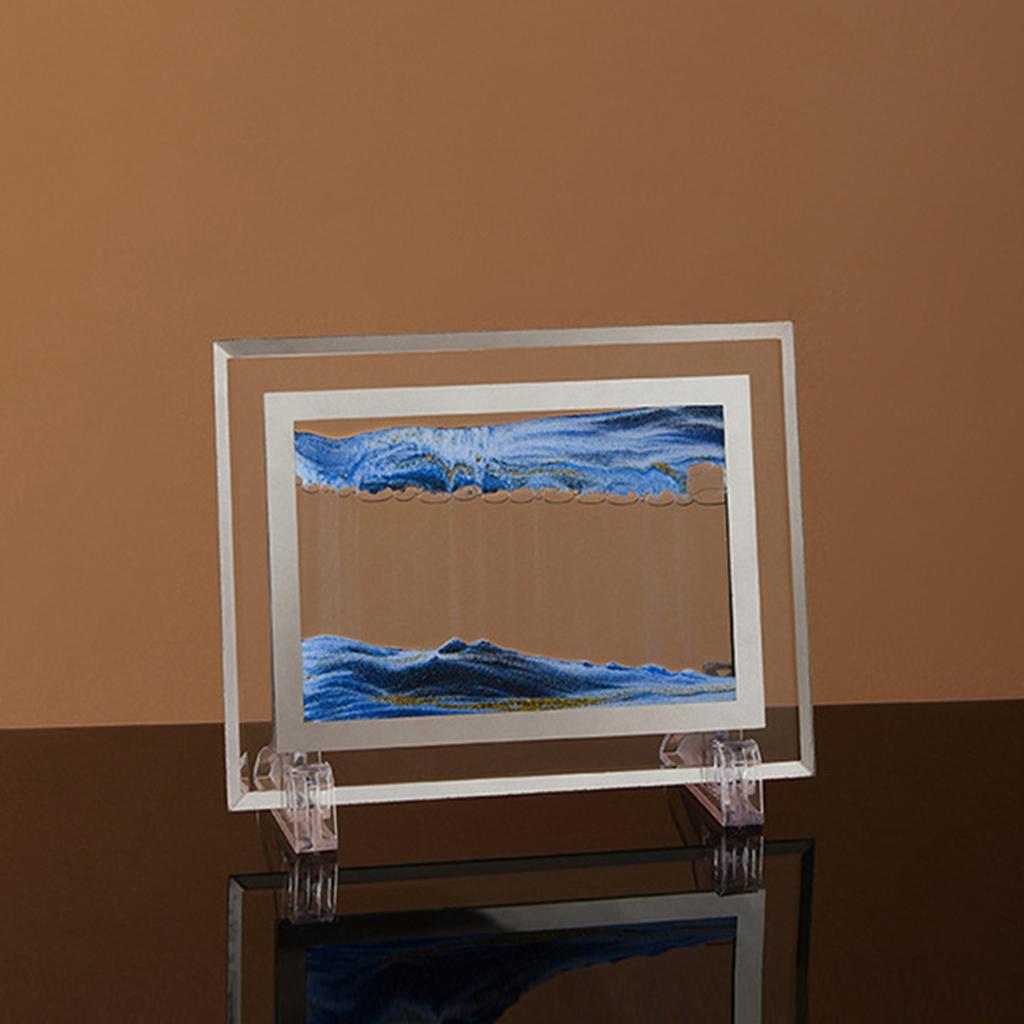 3D Quicksand Painting Ornament Creative Moving Sand Art Painting Dynamic Sandscapes for Home Office Desktop Flowing Decoration