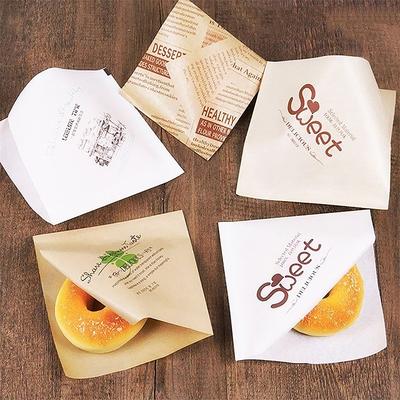 100 Piezas Papel Kraft Papel para Sándwich Envoltura Papel Desechable para Empaquetar Alimentos Forma Triangular Resistente al Aceite Bolsa para Empaquetar Donas Herramientas para Hornear