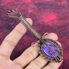 Copper Charoite Real Gemstone Pendant Guitar Pendant Copper Wire Wrapped Jewelry