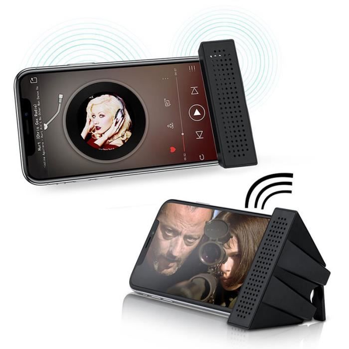 Support de Smartphone - SHOP-STORY - Amplificateur de son - Couleur Bleu - 2 en 1 - Livraison 48H