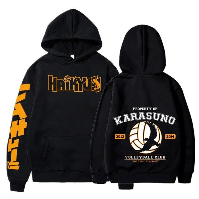 Haikyuu Hooded Sweatshirt Anime Hoodie  Karasuno High School Oversize Sweatshirt Pullover Women Men Cosplay Fleeced Clothes