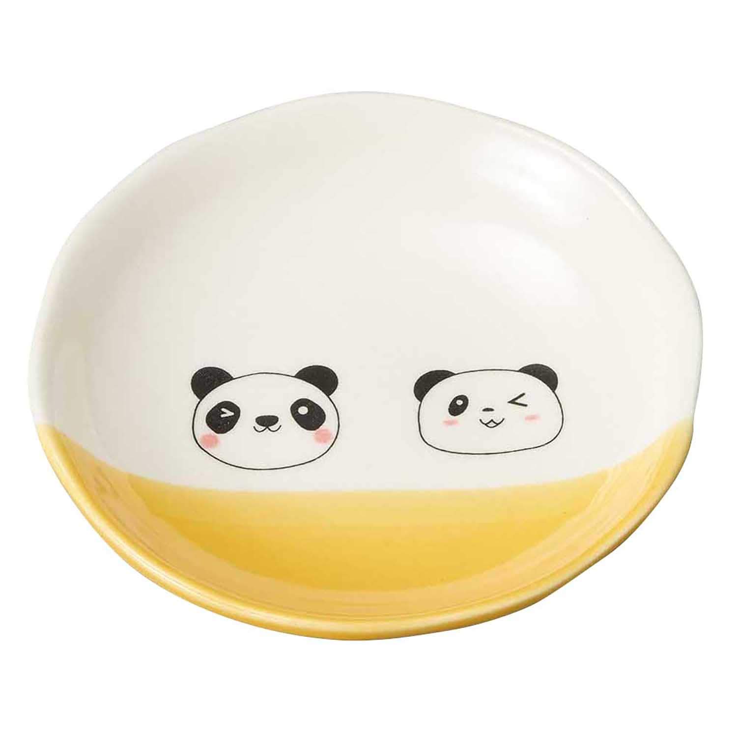 

Banko Ware Small Panda Shan Microwave and Dishwasher Made in 18042 Children s Tableware, Ceramic, Oven-Safe Plate, Small, Approx. 9cm, Yellow, Safe,