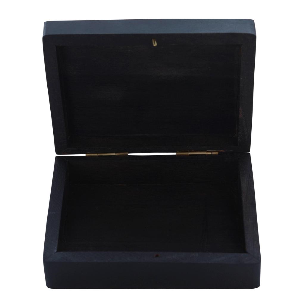 Shriji Crafts Holz-Kartenbox Schwarz zur Aufbewahrung von Karten mit Karte