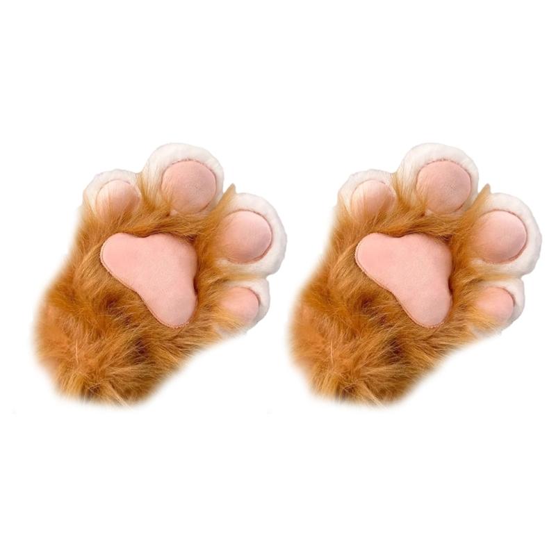 Pälsiga Djurtassar Handskar för Tonåringar Vuxna Kattassar Plyschhandskar Anime Vantar för Halloween Event Cosplay Kostym Rekvisita