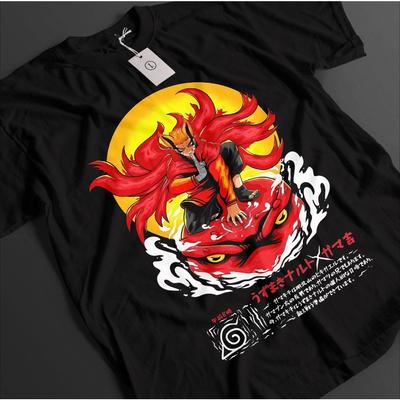 Camiseta de Verano Nueva con Estampado de Anime Naruto Uzumaki Sasuke para Hombre de Algodón Puro Neutra Holgada Casual Conjunto Familiar Camiseta de Manga Corta