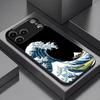 Black Glass TPU Pattern Phone Case For iPhone 17 Air 16 15 14 13 12 11 Pro Max Plus Katsushika Hokusai Japanese Art Great Wave