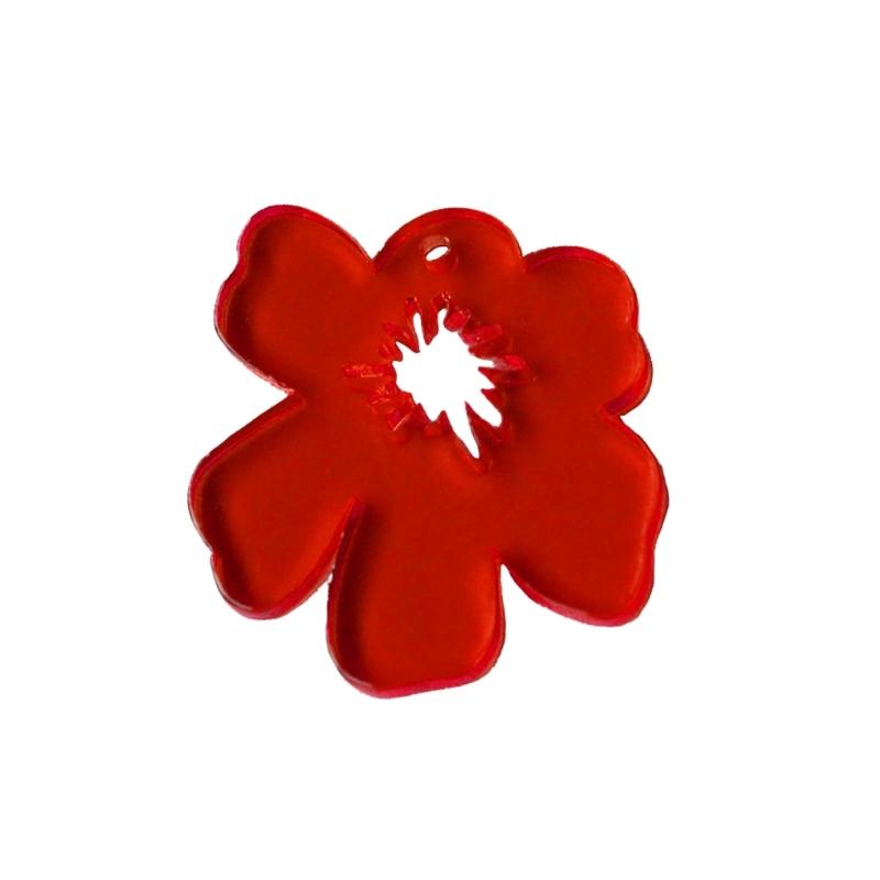 

Acrylic Hollow Flower Charm Pendant Six Petal Flowers for DIY Earring Necklaces Bracelet Jewelry Making Findings Crafts красный