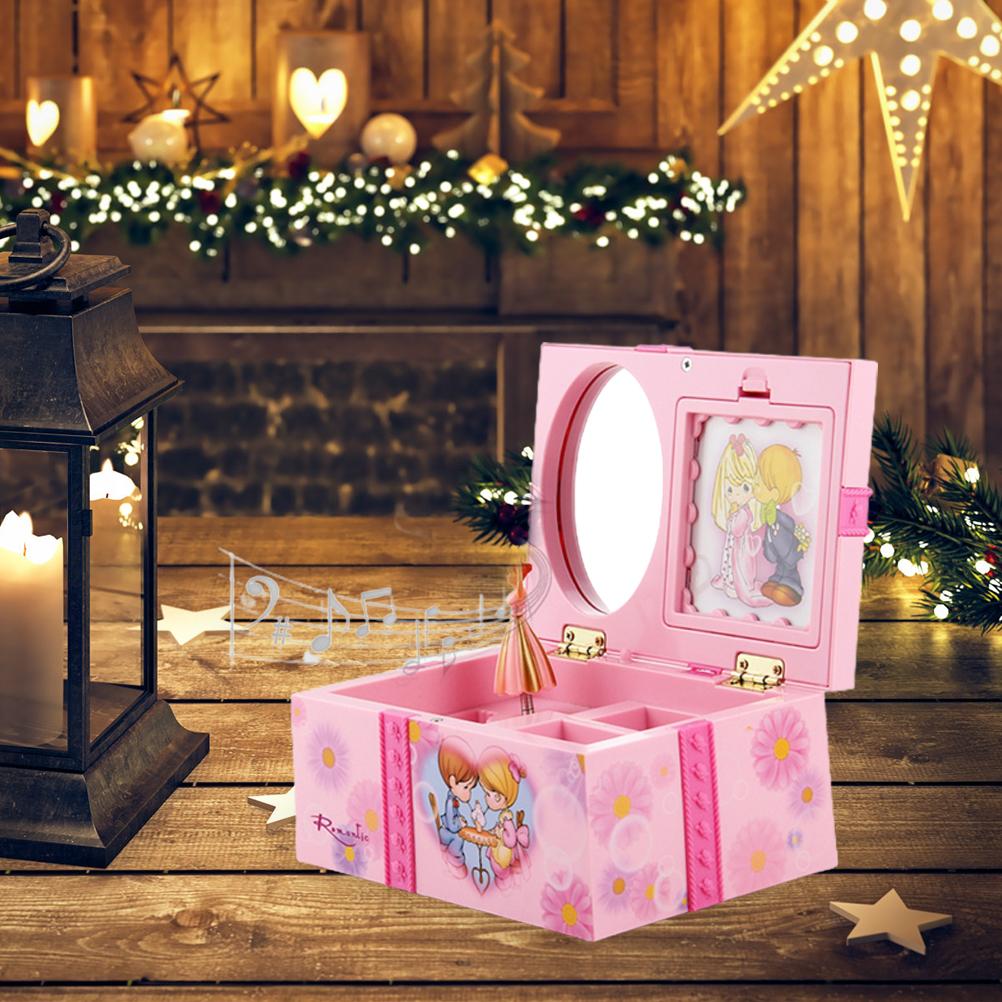 Exquisite Musical Jewelry Box for Girls Princess Dancing with Music with Cute Bow Knots Painting