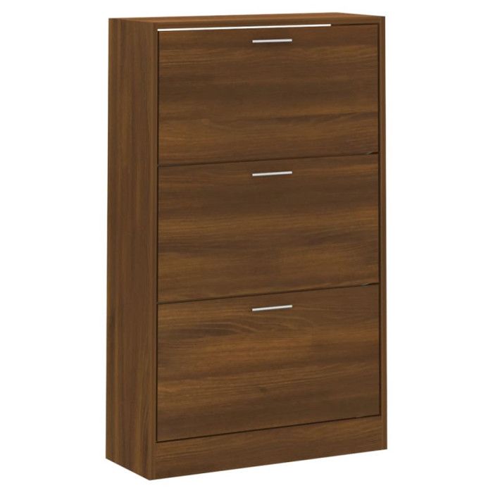 342557 vidaXL Shoe Cabinet Brown Oak 63x24x103cm Engineered Wood