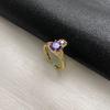 Purple Saturn Halo Adjustable Ring with Sparkling Diamonds