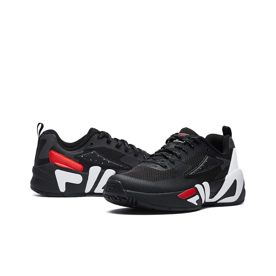 FILA Mind Blower Retro Fabric Synthetic Leather Low Top Marathon Running Shoes Women sneaker Black F12W031105FBK