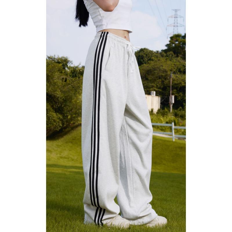 Spring and Autumn New Women's Loose Wide Leg Casual American Retro Sports Pants