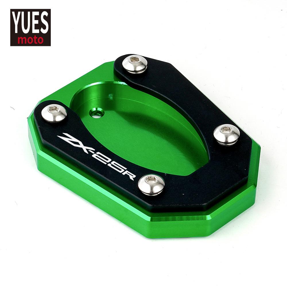 Motorcycle Accessories CNC Aluminum Side Stand Enlarge Kickstand parts For Kawasaki ZX 25R