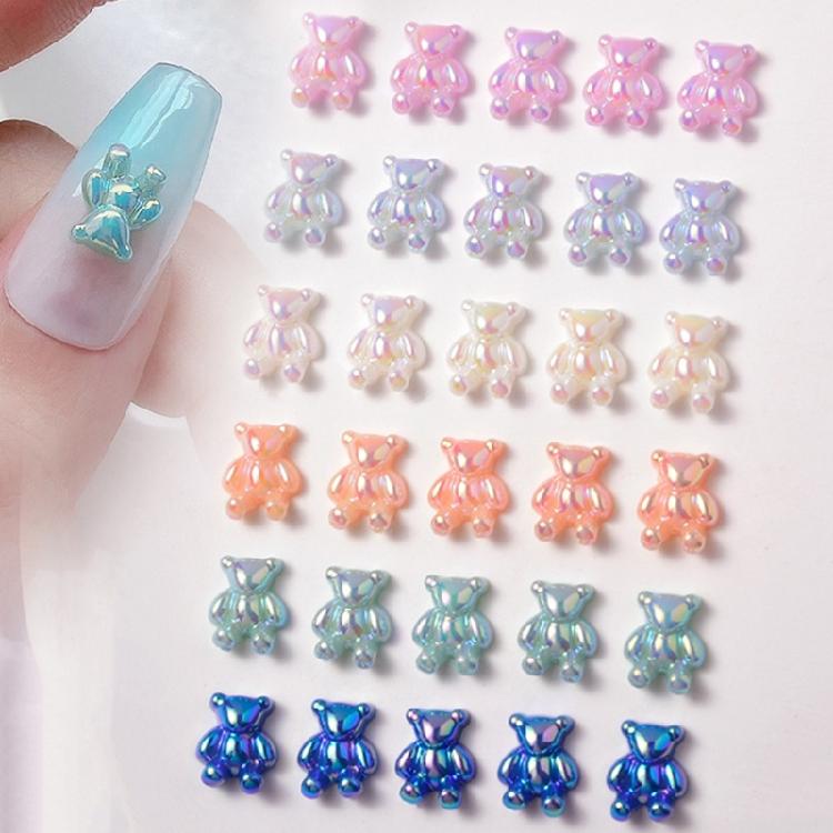 Resin Gummy Bear Nail Charms Bead for DIY Jewelry Accessories Bear Nail Charms
