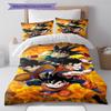 Dragon Ball Super Pattern Bedding,Quilt Set Quilt Cover Pillowcase Home Birthday Gift (1 * Duvet Cover + 2 * Pillowcase, Without Core)