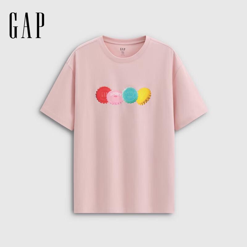 GAP 2026 Summer Unisex Cotton Print Round Neck T-Shirt 2XL