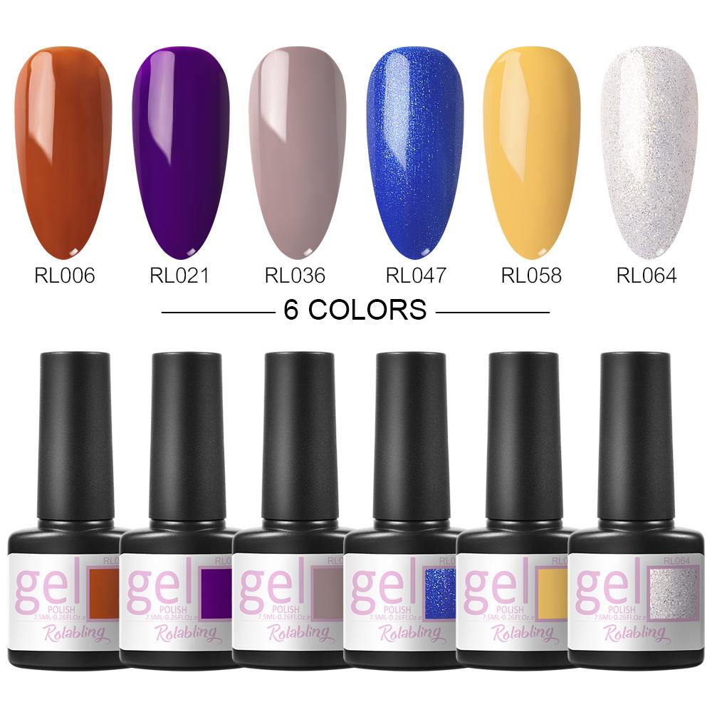 Set de lac de unghii cu gel de 6 buc 7 ml Lac de gel UV LED Lac semi-permanent pentru unghii