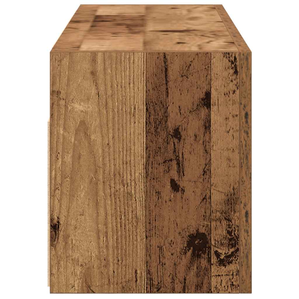Bathroom Wall Cabinet with Rustic Wood Look 31.5 x 9.8 x 11.8 in (L x D x H) Engineered Wood