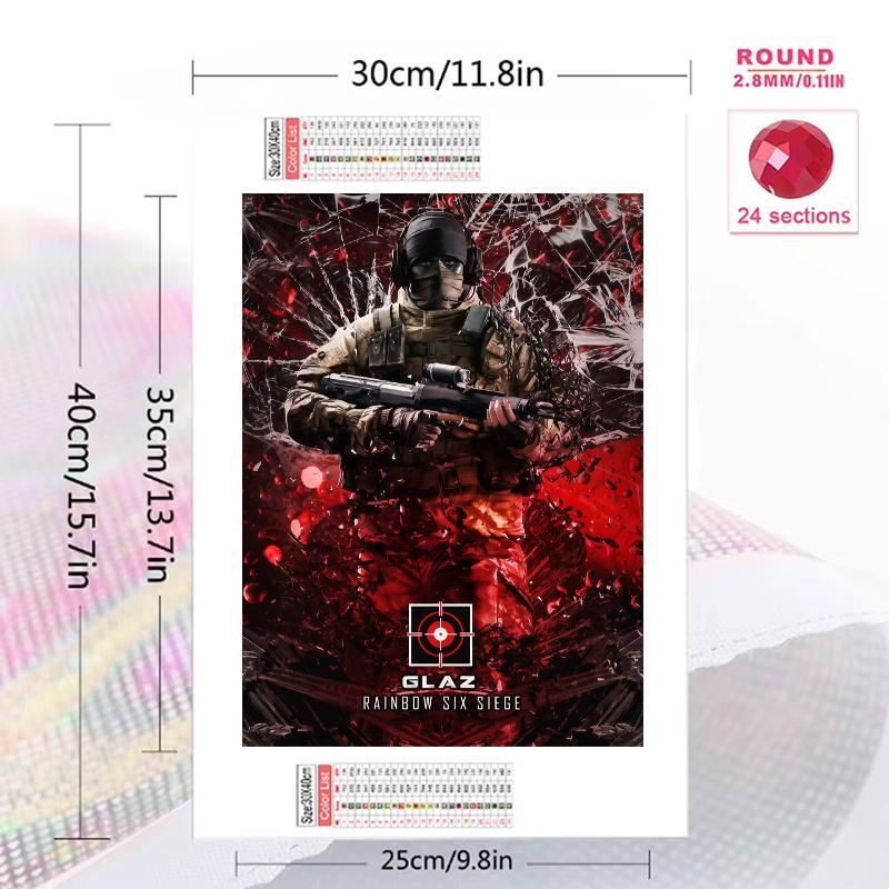 Rainbow Six Siege 100% Round Full Drill 5D DIY Diamond Painting Embroidery Cross Stitch Rhinestone Decor