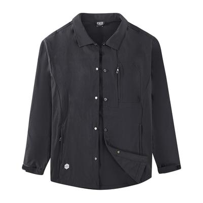 Dm Cardigan Collar Single Breasted Shirt Waterproof Outdoor Solid Color Sun Protection Long Sleeved Shirt for Men