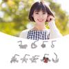 9pcs L Shaped Nose Studs Women Fashionable Stainless Steel Zirconia Nose Studs Jewelry Accessory