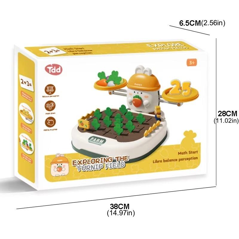 Children's Intelligence 2-in-1 Carrot Pulling Digital Balance Toy Color Cognitive Matching Thinking Training Early Education Toy